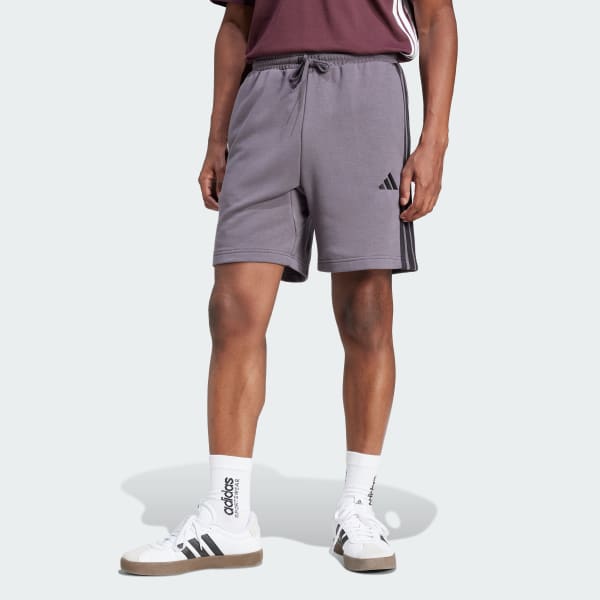 Grey Essential 3-Stripes French Terry Shorts