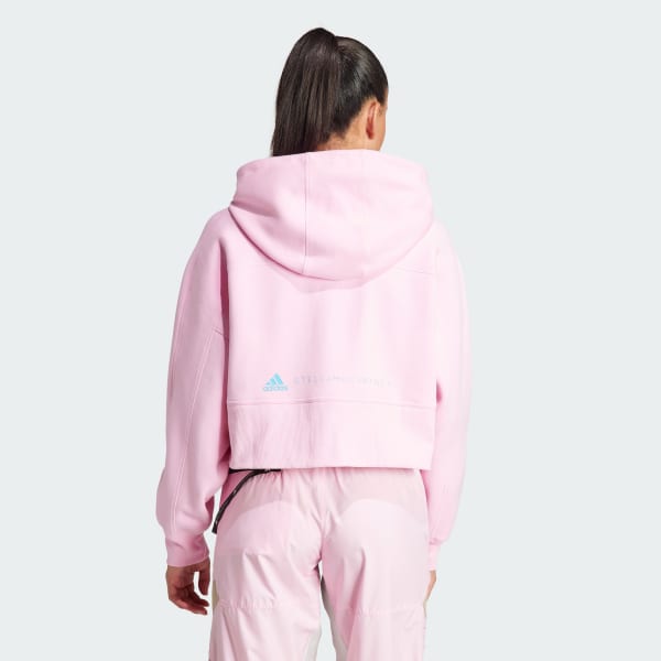 Adidas pink new arrivals cropped hoodie