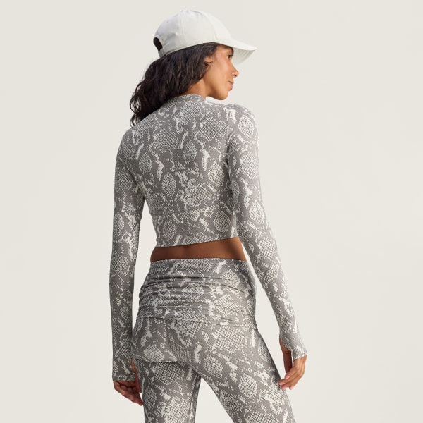 Beige Crop top manches longues imprimé adidas By Stella McCartney Training