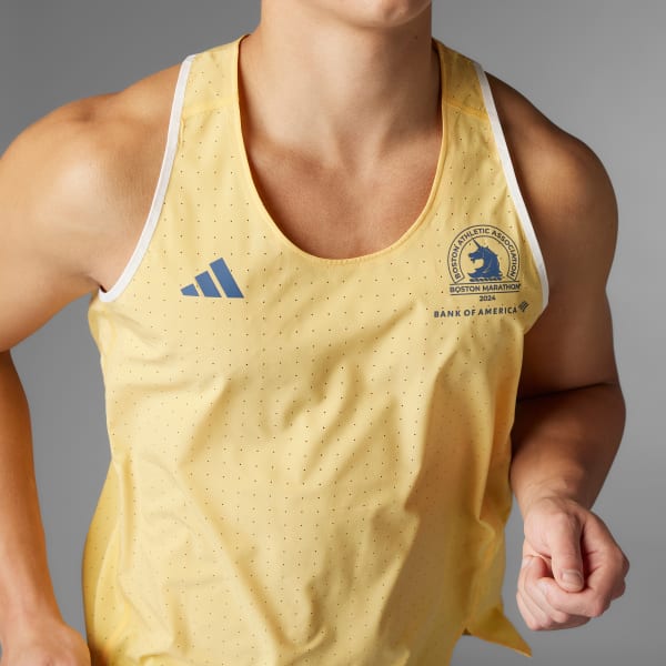 最新人気 adidas Boston Marathon 2024 adizero Running Singlet - Yellow 陸上用シャツ