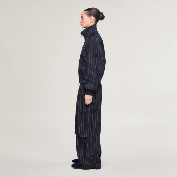 Svart Y-3 PINSTRIPE UT STRAIGHT LEG BUKSE