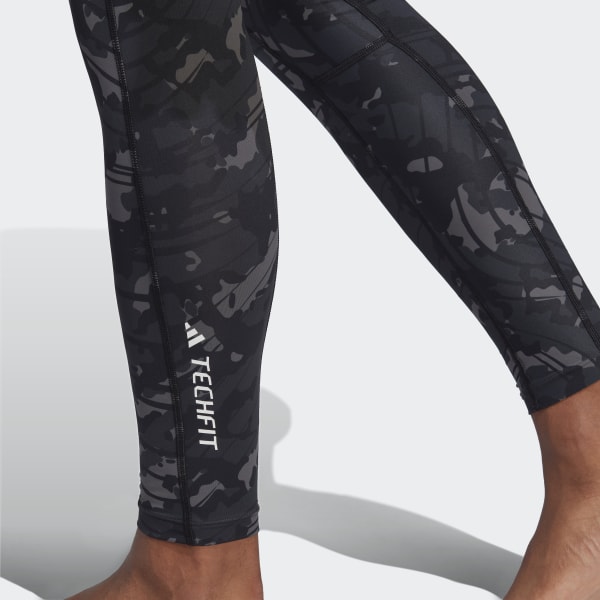 Noir Tight de training à imprimé intégral Techfit