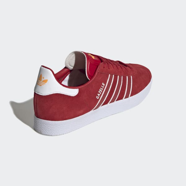 Mens adidas gazelle ii red suede trainers top