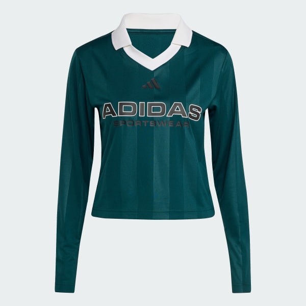 Verde Polera Polo de Manga Larga Tiro