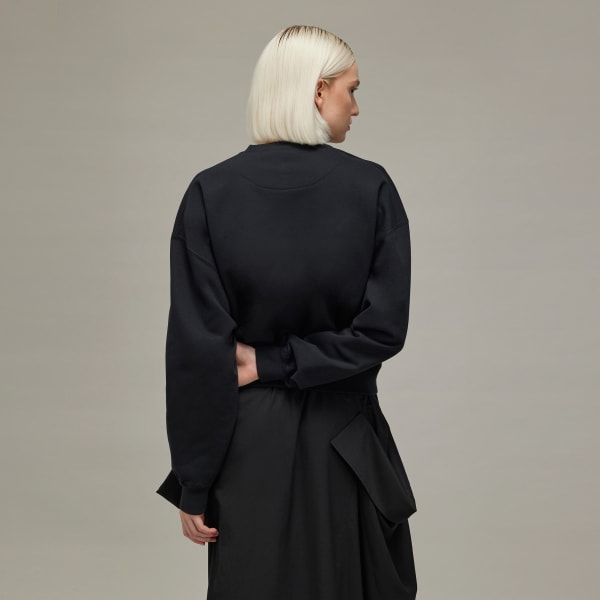 Black Y-3 Brushed Terry Boxy Crew Sweatshirt