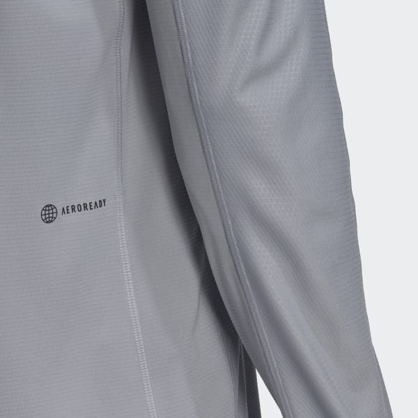 Grey Workout PU-Coated Long Sleeve Tee SX357
