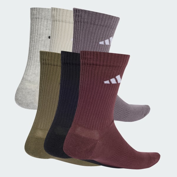 Green Cushioned Crew Socks 6 Pairs