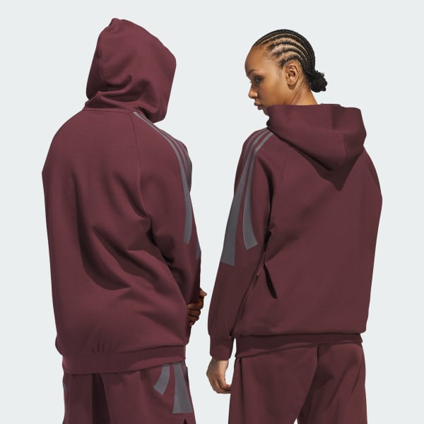 Burgundy adidas Basketball Spacer Hoodie (Gender Neutral)