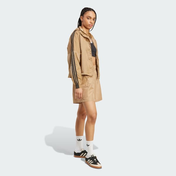 Brown Essentials Woven High-Waist Cargo Shorts