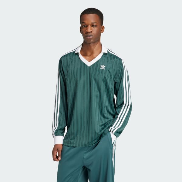 adidas Adicolor Pique Football Long Sleeve Tee Green adidas Thailand
