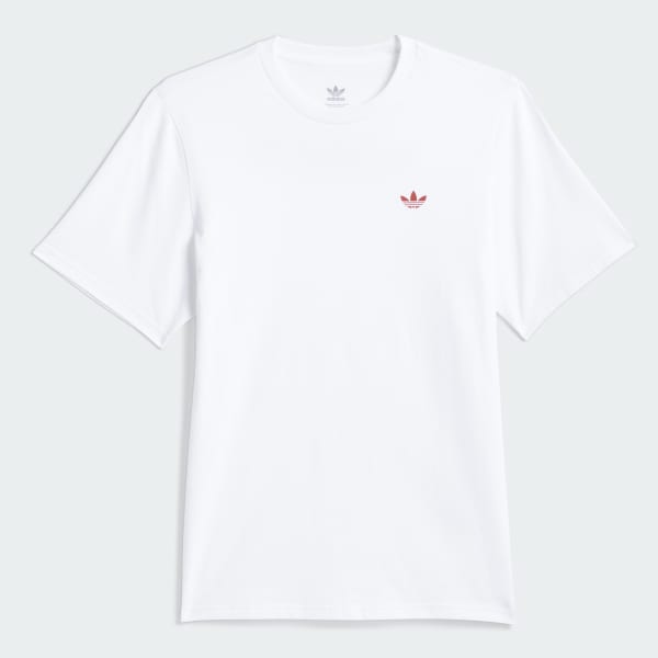 สีขาว เสื้อยืดแต่งโลโก้ 4.0