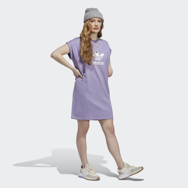 adidas Adicolor Classics Trefoil Tee Dress - Purple | Women\'s Lifestyle |  adidas US