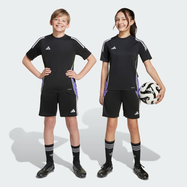 Black Tiro 24 Training Shorts Kids
