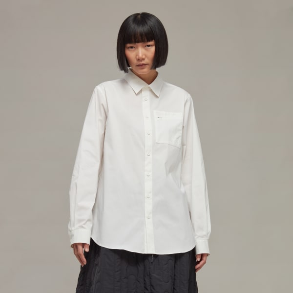 Λευκό Y-3 Classic Chest Logo Button-Down Shirt MMB29