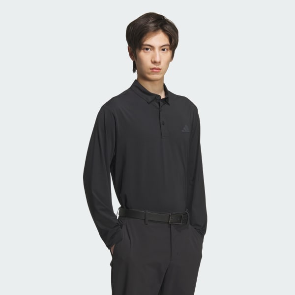 Black 3-스트라이프 롱 슬리브 폴로 셔츠