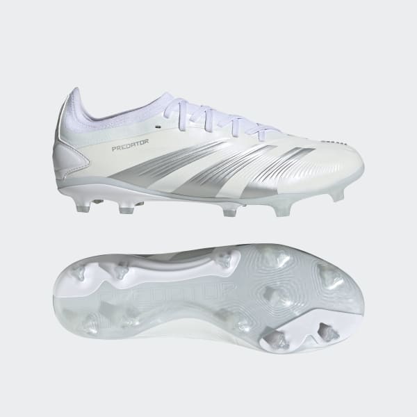 adidas Predator 24 Pro Firm Ground Soccer Cleats - White | Free