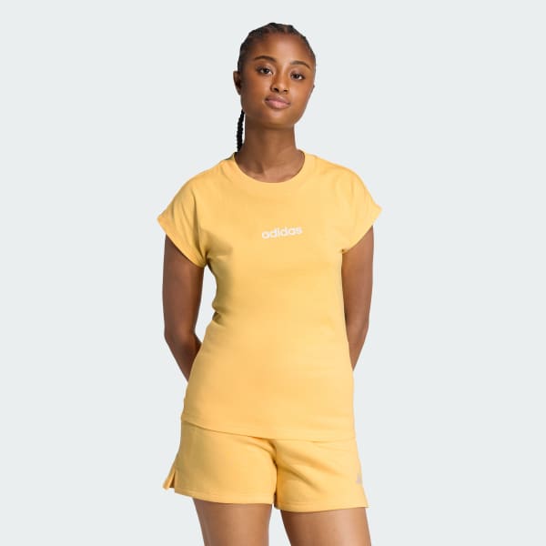 Naranja Camiseta de algodón Essentials Linear