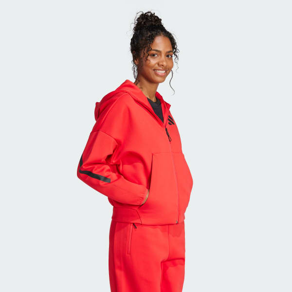 Czerwony Bluza z kapturem adidas Z.N.E. Full-Zip