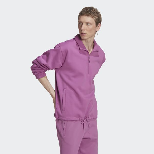 Fioletowy Adicolor Contempo Half-Zip Crew Sweatshirt WP140