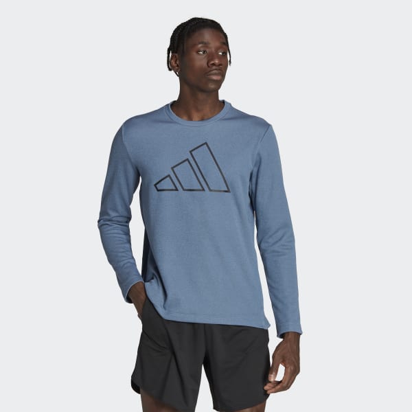 Niebieski Train Icons 3 Bar Logo Training Crew Sweatshirt TQ188