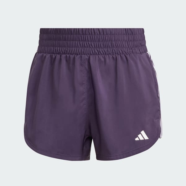 Purple Pacer Training 3-Stripes Woven High-Rise Shorts
