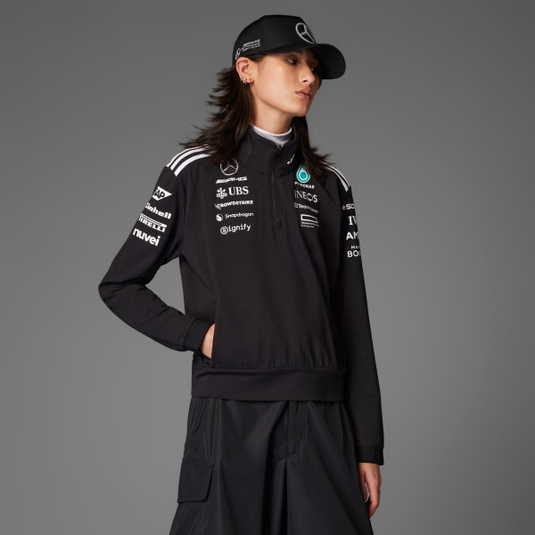 cerná MIKINA MERCEDES - AMG PETRONAS FORMULA ONE TEAM QUARTER ZIP