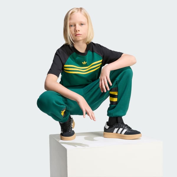 Verde CAMISETA REGULAR HORIZONTAL TRÊS LISTRAS