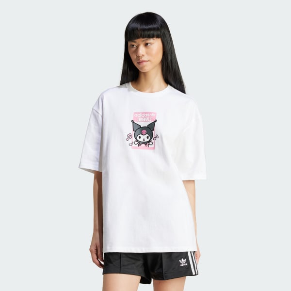 Branco Camiseta Oversize adidas Originals x Hello Kitty Kuromi
