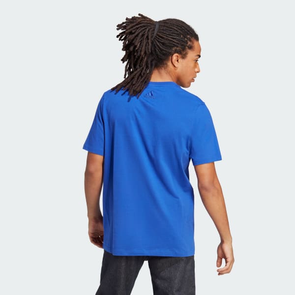 adidas Essentials Single Jersey Big Logo T Shirt Blue adidas