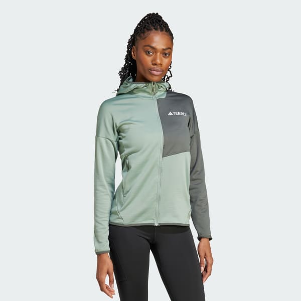 Green Terrex Xperior Climawarm Light Fleece Hooded Jacket