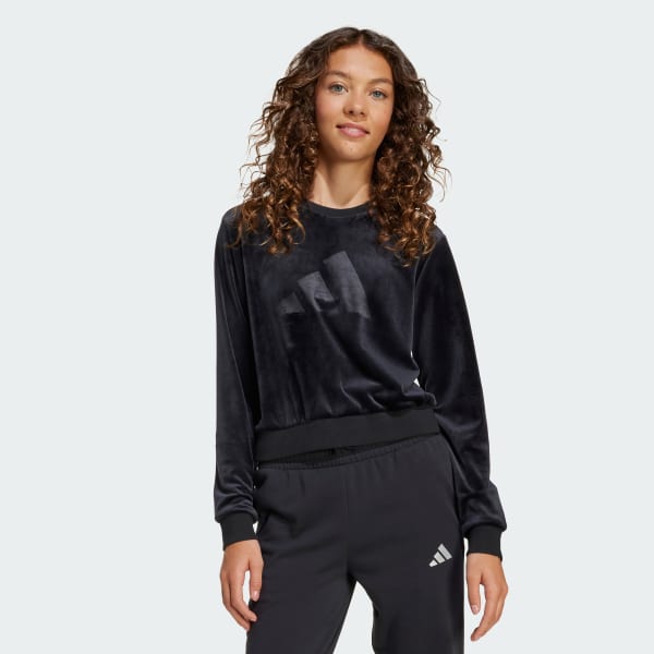 Black Girl Holiday Glam Cropped Sweatshirt