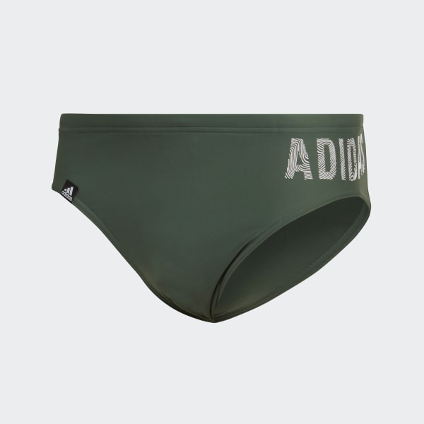Zielony Wording Swim Trunks L9496