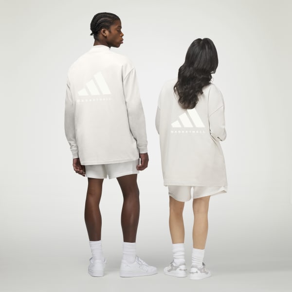 adidas Basketball Long Sleeve Long Sleeve Top Beige adidas UK