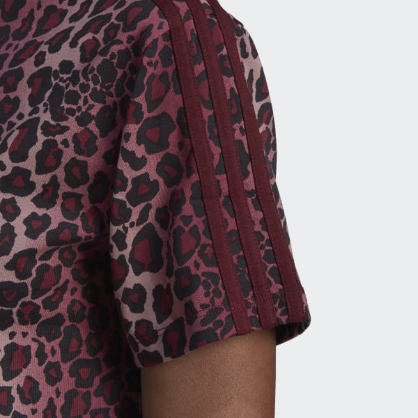 Burgundy Allover Print Tee KFT72