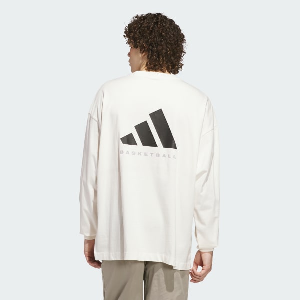 White 바스켓볼 긴팔 티 (젠더 뉴트럴)