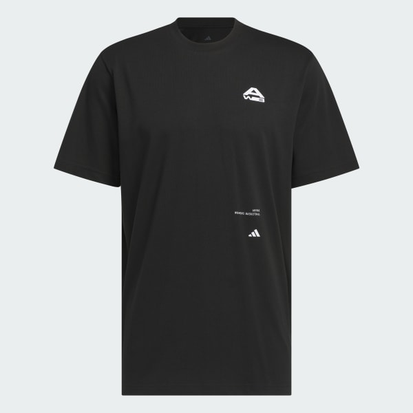 Negro Polera adidas Basketball Mujer Estampada