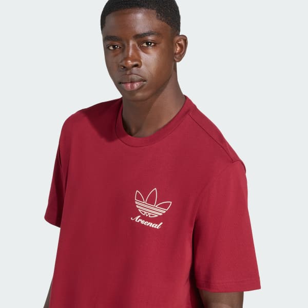 adidas Arsenal Terrace Icons Graphic Tee - Burgundy | Free