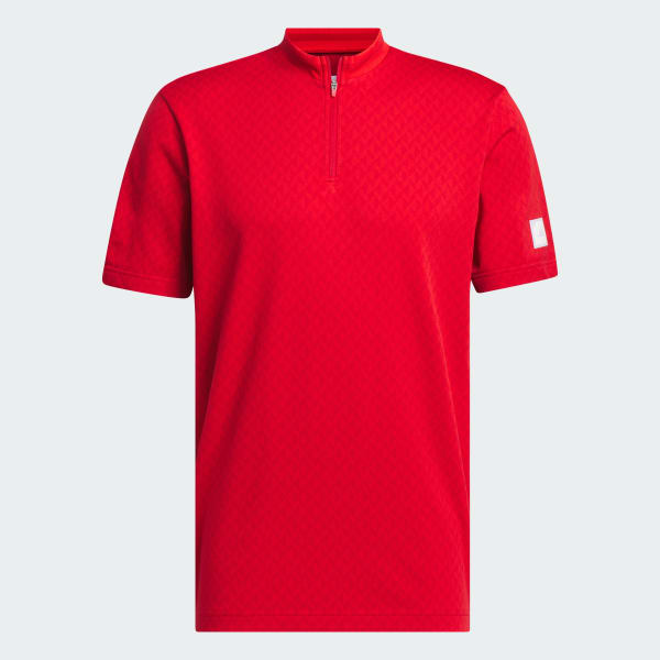 adidas アディダス 半袖ポロシャツ レッド 襟・袖ライン
