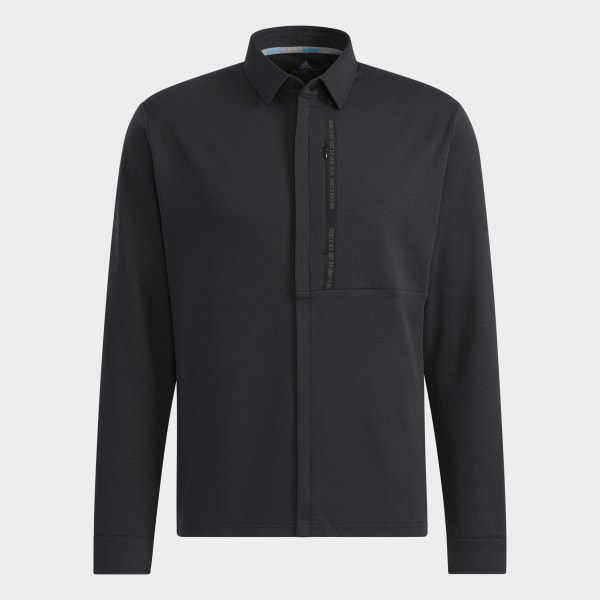 Black Go-To Recycled Polyester Full-Zip Long Sleeve Shirt Jacket