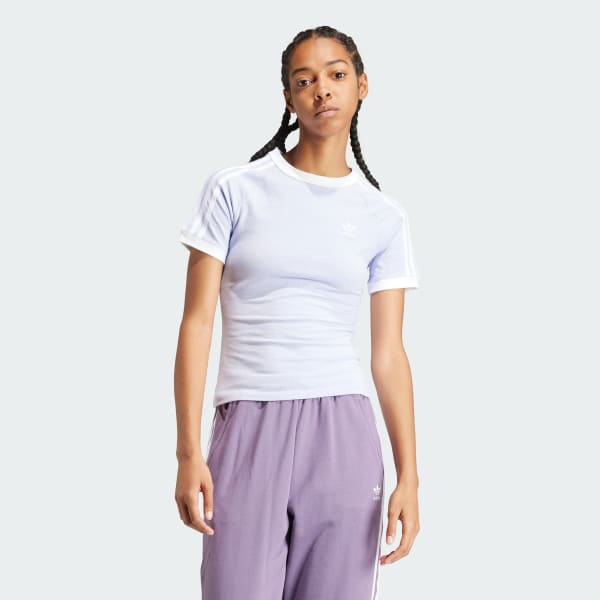 スリーストライプス スリムラグラン半袖Tシャツ