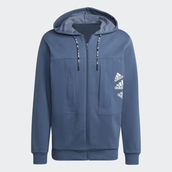 modrá Mikina s kapucňou Essentials BrandLove Fleece Full-Zip