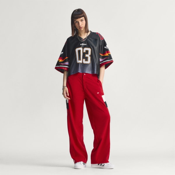 สีแดง กางเกงแทรค Blocking