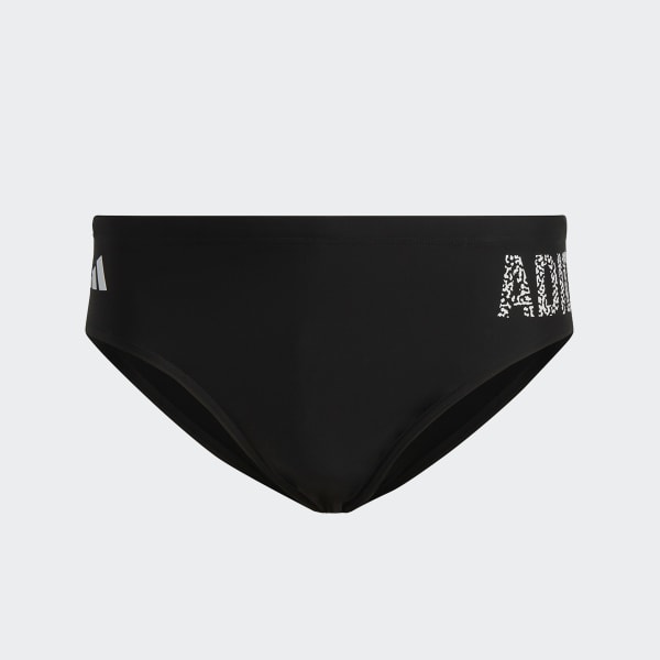 Svart Wording Swim Trunks