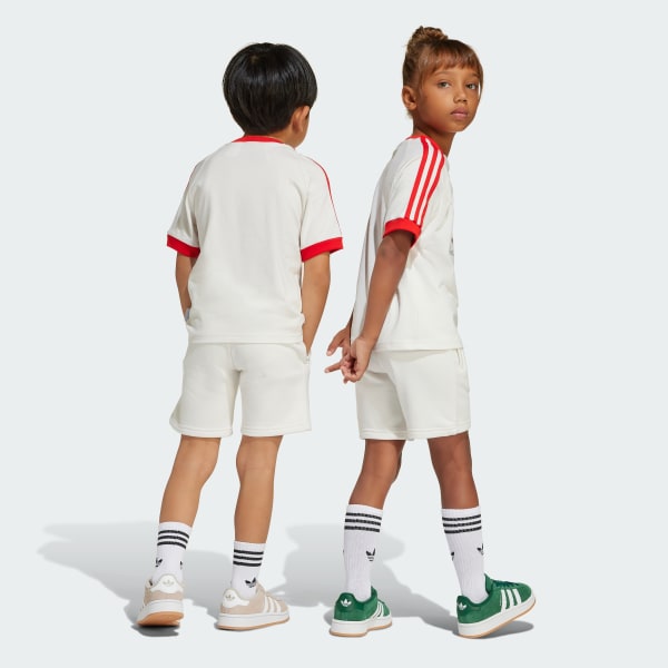 Putih Setelan Tee dan Celana Pendek Anak adidas Originals