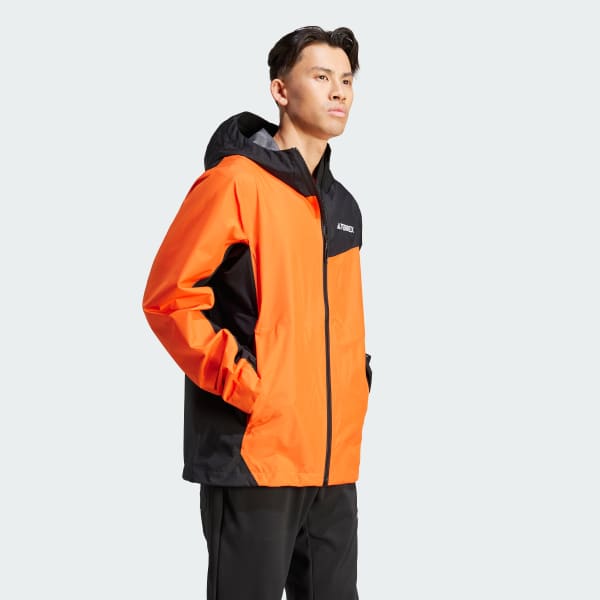 | Multi adidas US adidas 2.5L Jacket Rain.Rdy Orange Hiking Terrex | - Men\'s