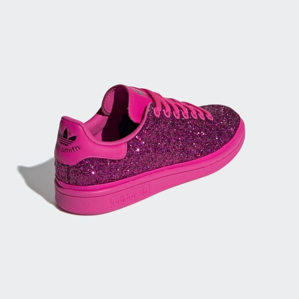 pink glitter adidas trainers
