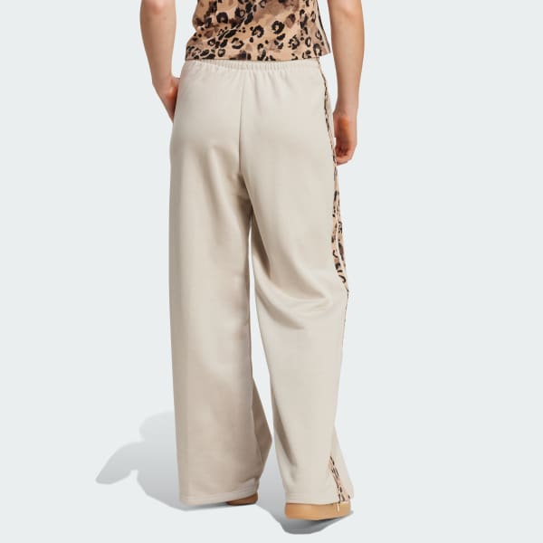 Beige Pantalón Animal Print 3 Tiras Puño Abierto