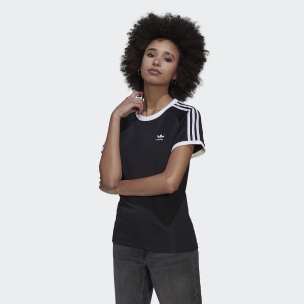 Preto T-shirt Justa 3-Stripes Adicolor Classics F0357