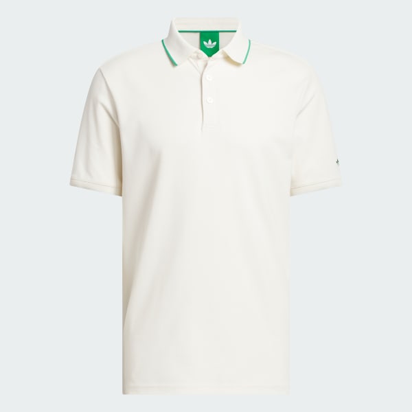Blanco Playera Polo Originals TWISTKNIT TRIFOLIO con Abertura en el Pecho