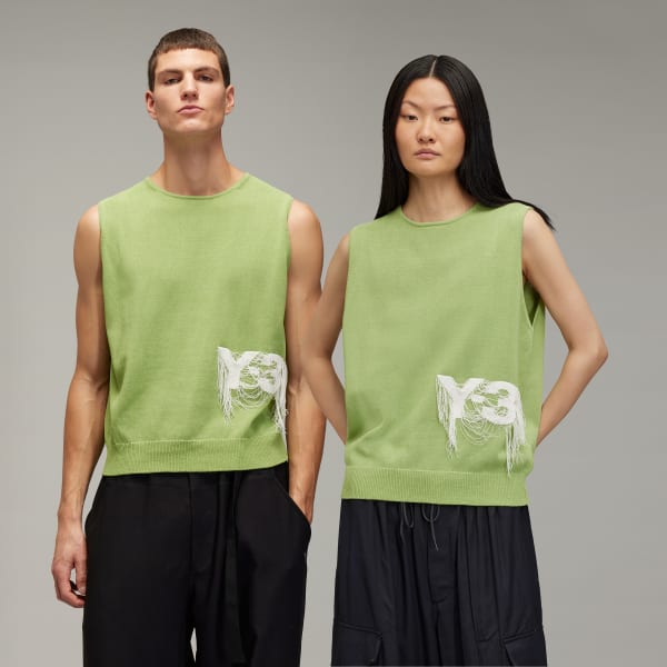adidas Y-3 Logo Knit Vest - Green | Free Shipping with